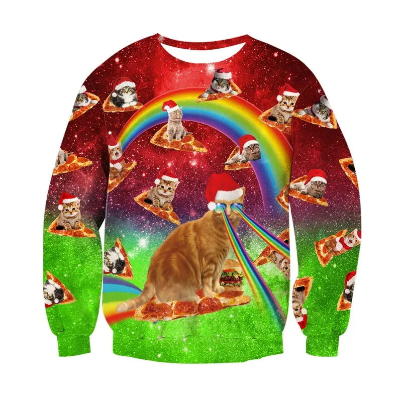 Fashion Ugly Christmas Sweater Men Women 3d Printing Funny Xmas Sweatshirt Crewneck Long Sleeve Pullover Oversized Hoodies — image 2
