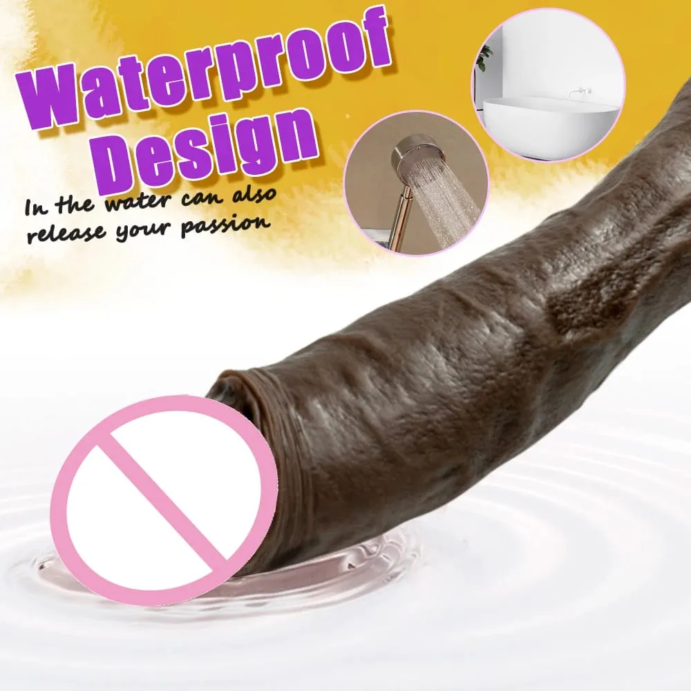 Black xxxL Telescopic Vibrating Dildo Vibrator Heating Thrusting Dildo Sex Toy G-spot Anal Stimulation Vibrating for Women — image 2