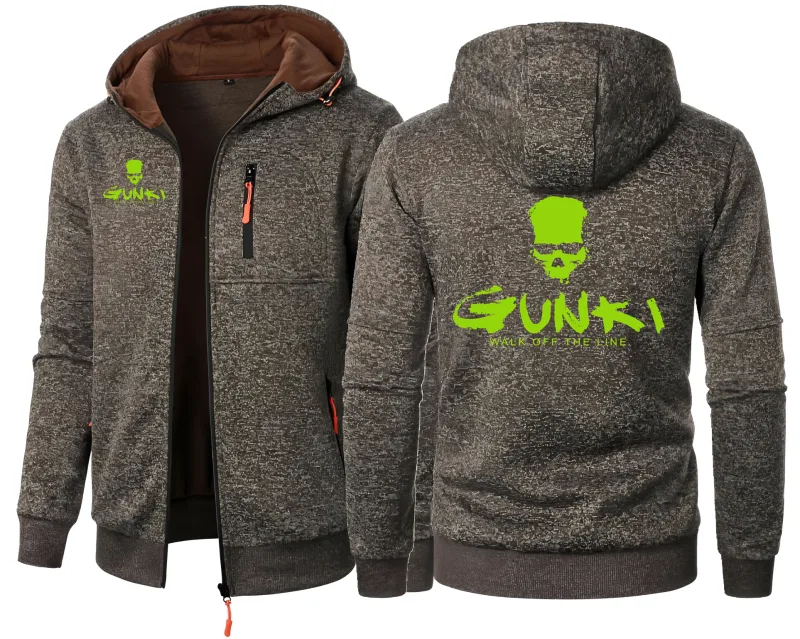 Gunki Love Fishing Brand Mens Hooded Coats Casual Zipper Hoodie Sweatshirt Panlalaking Damit Sportswear Slim Fit Casual Jacket