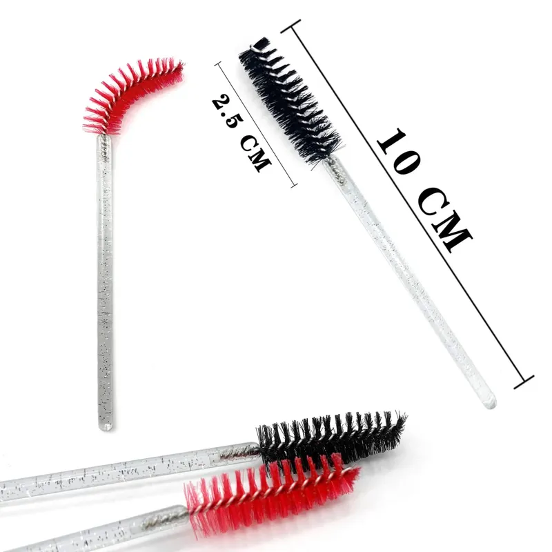 Spazzole per ciglia usa e getta Manico in cristallo di diamante Pennello per ciglia Sopracciglio Bacchette per mascara Forniture per estensione ciglia Strumenti per il trucco