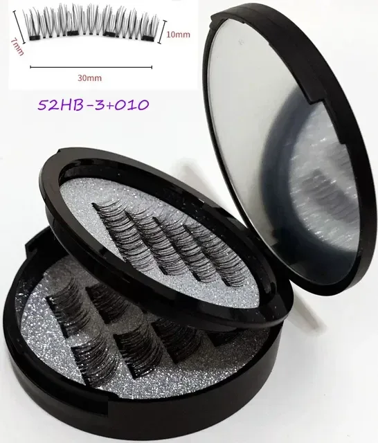 12pcs Magnetic False Eyelashes Magnetic Half Eyelashes Double Box With Mirror Applicater Reusable Beauty Eye Makeup Set