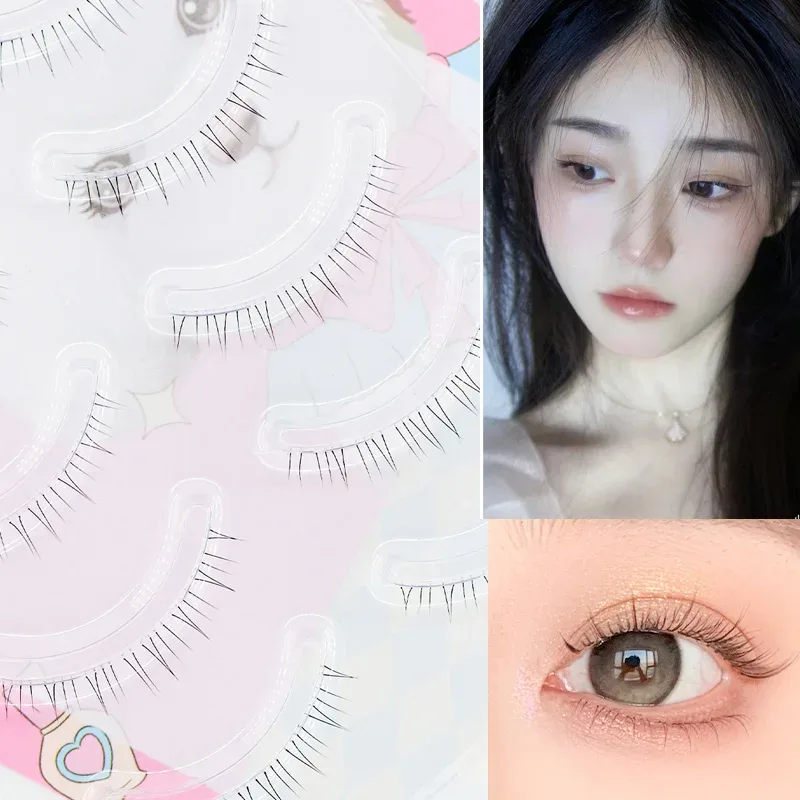 Menglu 4-7mm Brown Under Lashes Little Flame Lower Eyelashes W-41 Natural Short Style Imitation Hand Painting Fake Eye Lashes — image 15