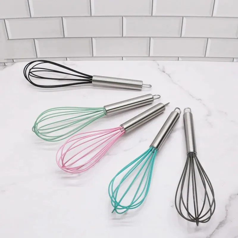 10-inch manual silicone egg beater stainless steel handle egg mixer household egg beater manual milk foamer