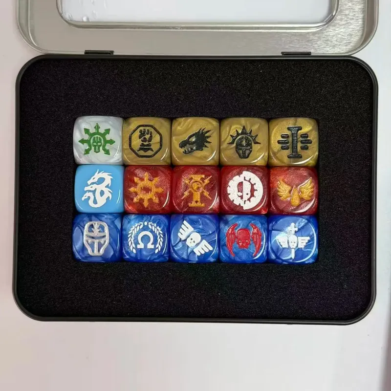 15PCS 16mm/0.63inch D6 Wargaming Dice Set for Tabletop Miniatures Game Damage Tracking Army Faction Themed Dice Tokens — image 28