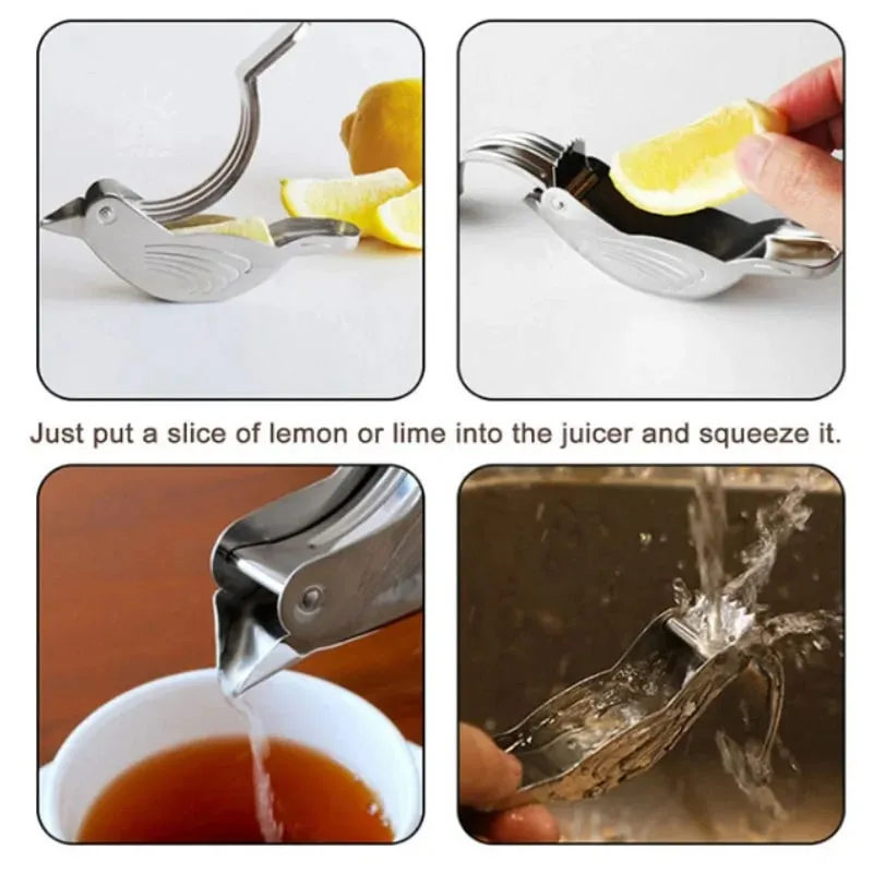 304 aço inoxidável criativo pássaro limão espremedor espremedor casa limão chá infusor cozinha gadget frutas vegetais ferramentas — image 4