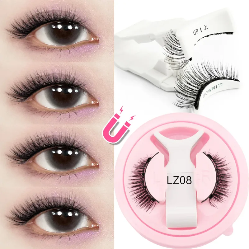 Magnetic Eyelashes Reusable Winged Magnetic 3D Mink Lashes Long-Lasting No Glue Needed False Eyelashes With Tweezer Makeup