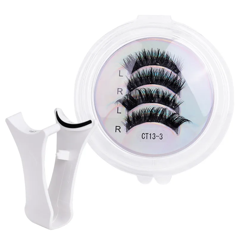 2Pairs Magnetic Eyelashes Thick Cat False Eye Lashes Makeup Set Reusable Glue-free Flully and Curly Customized And Wholesale
