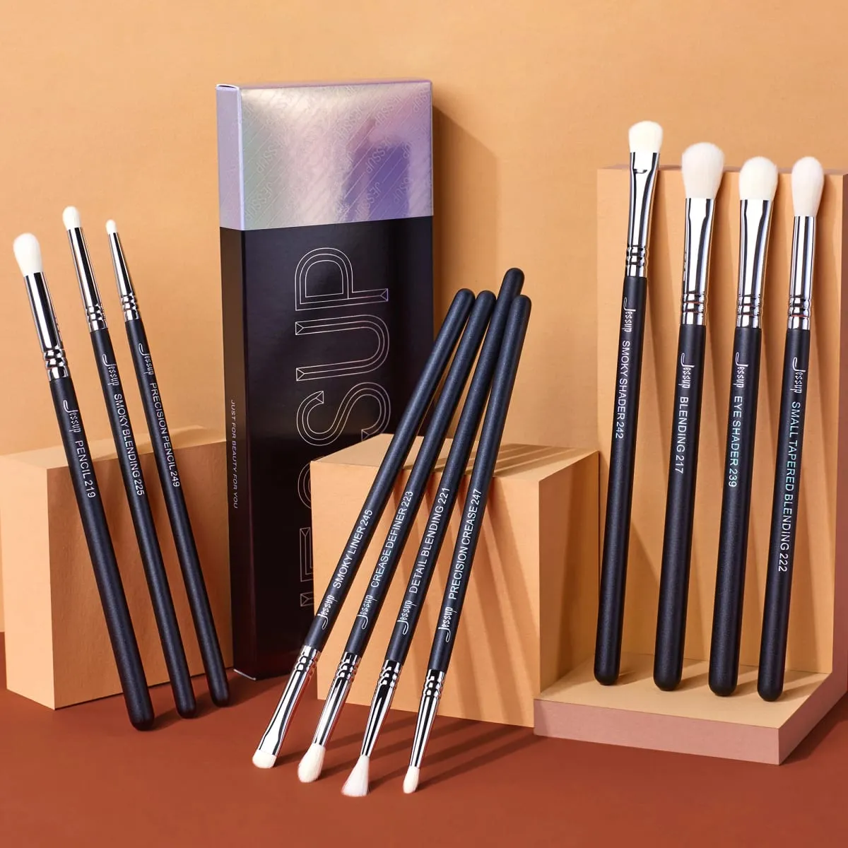 Jessup Eyes Brushes Set Eyeshadow Makeup Brush Premium Synthetic Blending Shader Crease T340
