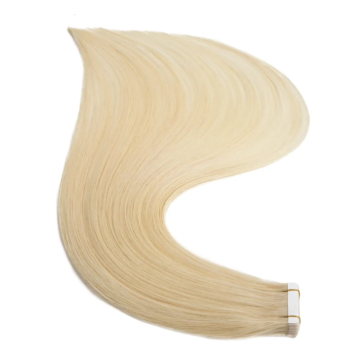 Cinta rubia en extensiones de cabello Cabello humano Platino #60 Cinta de trama de piel recta sin costuras en extensiones de cabello humano real 50G — image 10