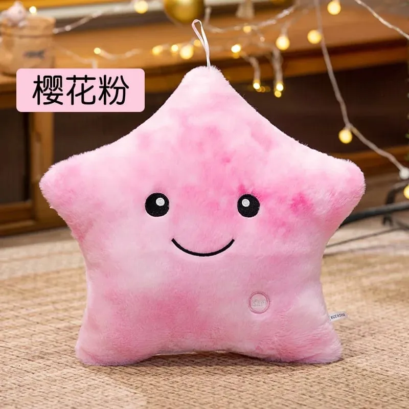 24*22CM Luminous Five-pointed Star Plush Toys Glowing Star Stuffed Soft Doll Pillow Nice Halloween Xmas Gifts