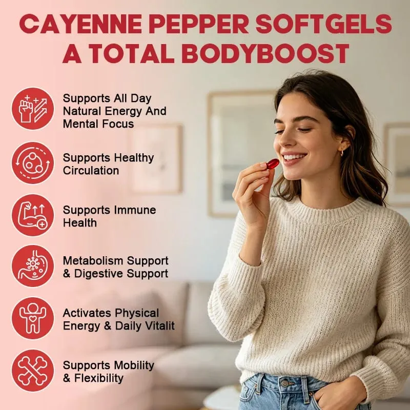 Cayennepfeffer-Kapseln – unterstützen die Herz-Kreislauf-Gesundheit, verbessern die Verdauung und die Durchblutung, Vitamine D3, K2, Kräuterergänzung — image 4