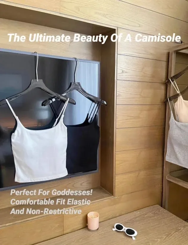 Slimming Summer Outerwear Inner Wear Camisole Tank Top Women Simple Sling Strap Vest With Chest Pad For Girls