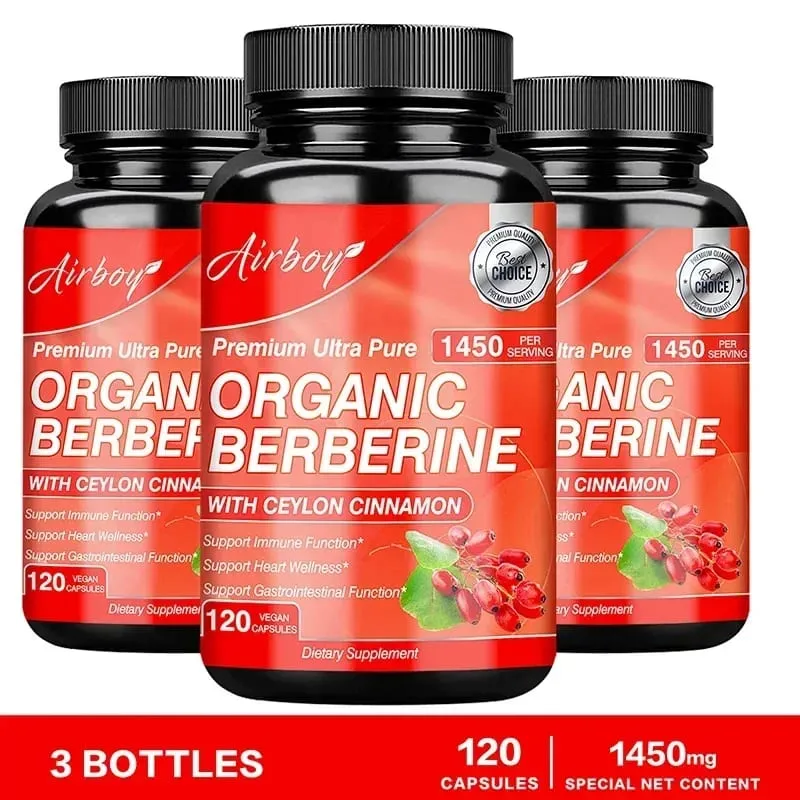 Berberine Capsules - Supports Cardiovascular Health Immune Function Metabolism and Healthy Weight Management