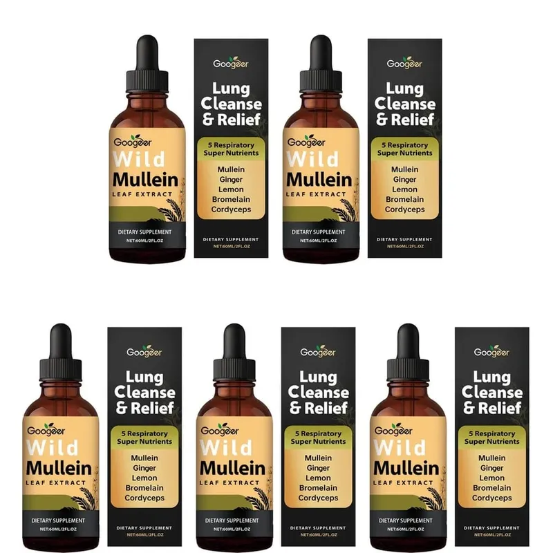 Googeer Yabani Sığırkuyruğu Yaprağı Ekstresi Sıvı Solunum Desteği Zencefil Limon Kabuğu Ekstresi Bromelain ve Cordyceps Ekstresi 60 ML