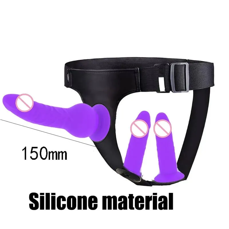 Adjustable Silicone Strap On Dildo Harness Long Slim Pegging Dildo Panties for Women Men Couples Soft Flexible Strap-on Sex To