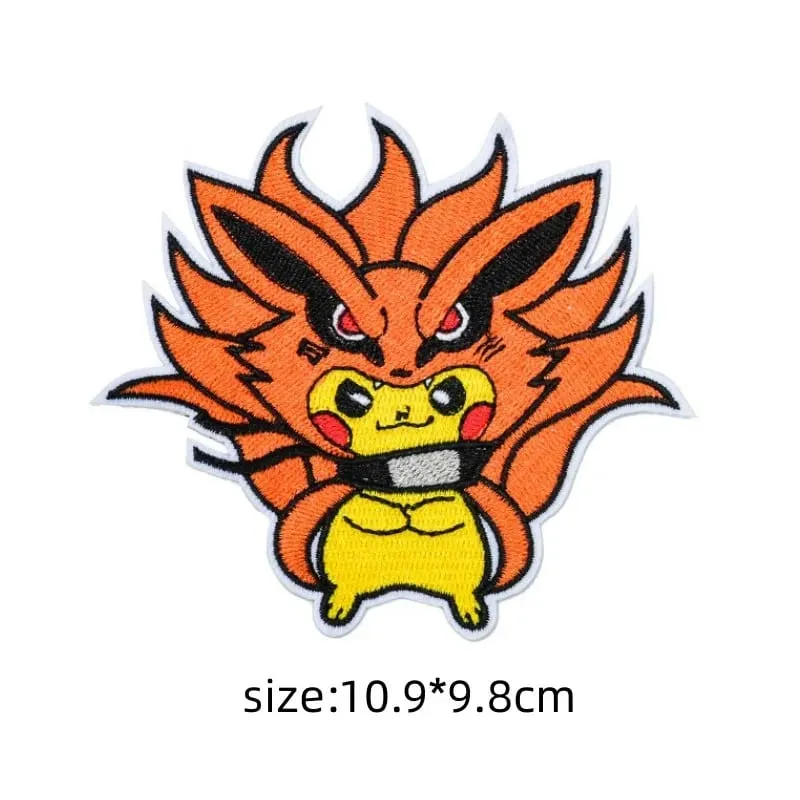 30 Style Cloth Patch Pikachu Charizard Clothes Stickers Sew on Embroidery Patches Applique Iron on Clothing Cartoon DIY Garment