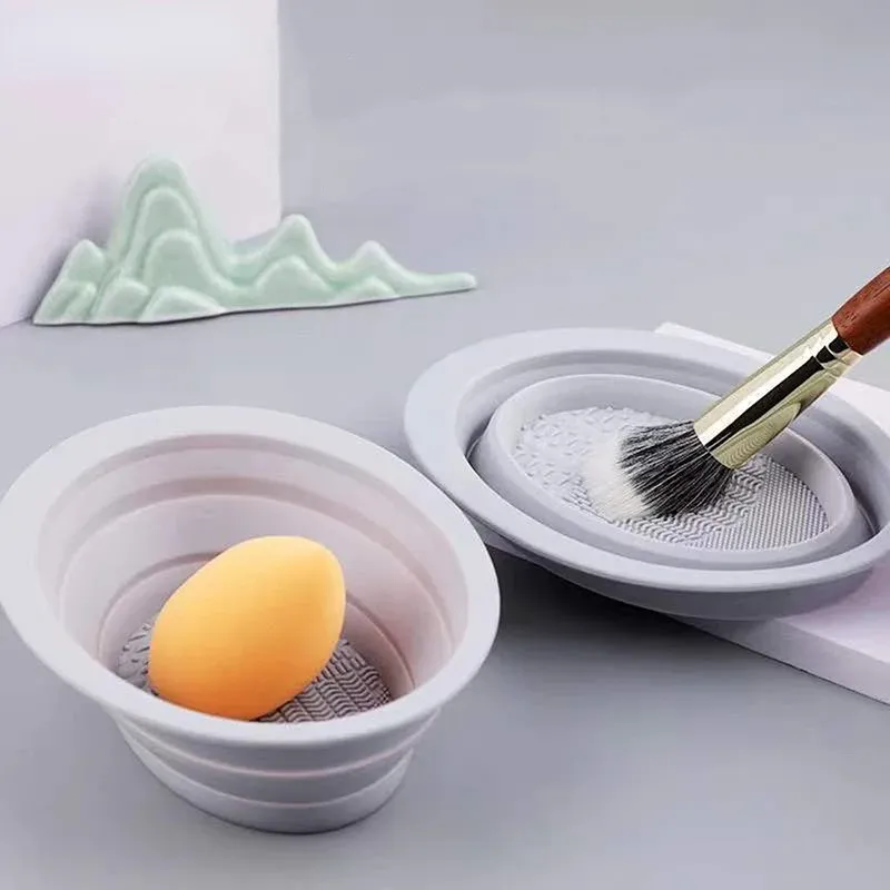 Silicone Makeup Brush Cleaner Bowl Foldable Cleaning Mat Cosmetic Foundation Eyeshadow Powder Brushes Cleaner Tools For Makeup — image 4
