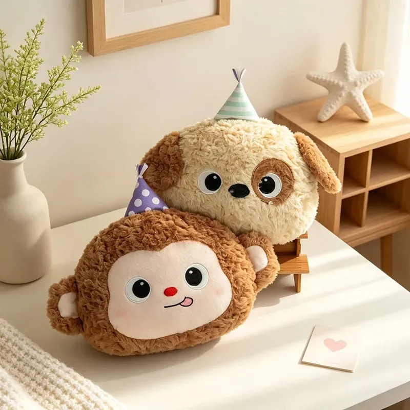 40CM Kawaii Cartoon Animal Plush Pillow Soft Stuffed Soft Fox Sheep Frog Cat Seal Dog Pig Cushion Funny Home Decoration Gifts