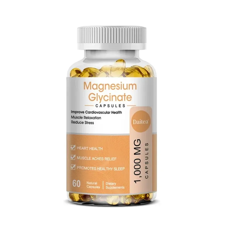 Magnesium Glycinate Capsules - Helps with Stress Muscle Sleep Joints Bones Immune and Cardiovascular Health