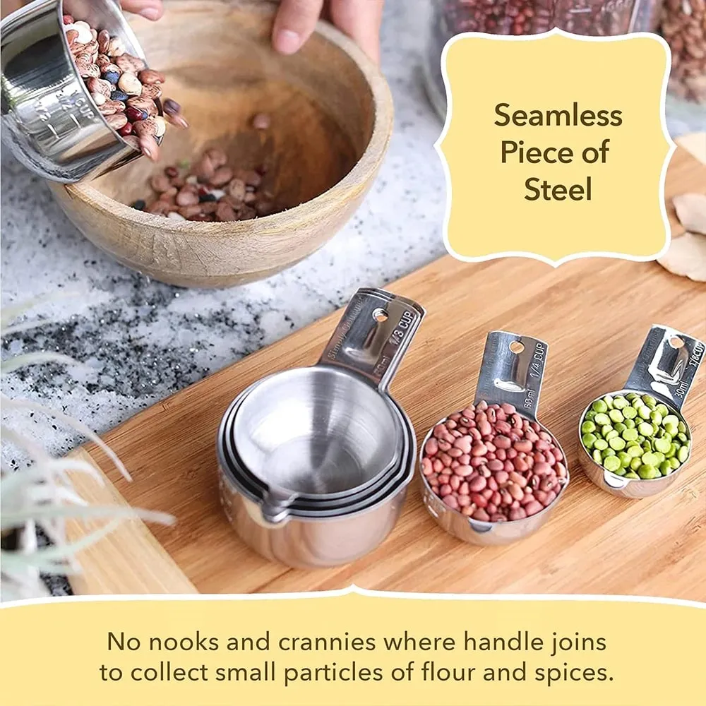 Stainless Steel Measuring Cup and Spoons Set 14PCS with Leveler Dry and Liquid Ingredients Perfect for Cooking & Baking