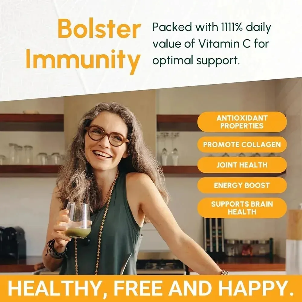 Vitamin C Capsules 1000mg - Immune Support Cellular Energy Production Improve Skin Brightening Skin Teeth & Heart Health — image 6