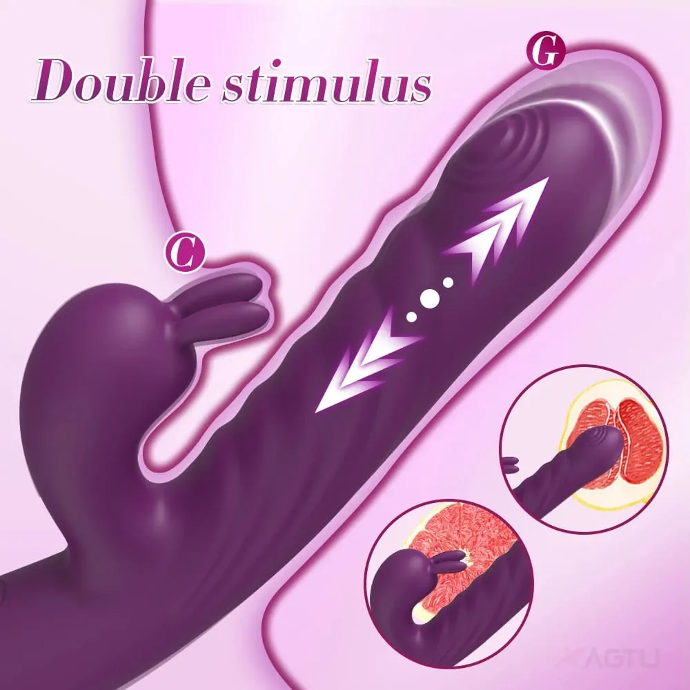Thrusting Rabbit Vibrator for Women Go and Come G-Spot Dildo Vibrator Clitoris Stimulator Female Masturbation Sex Toy for Women