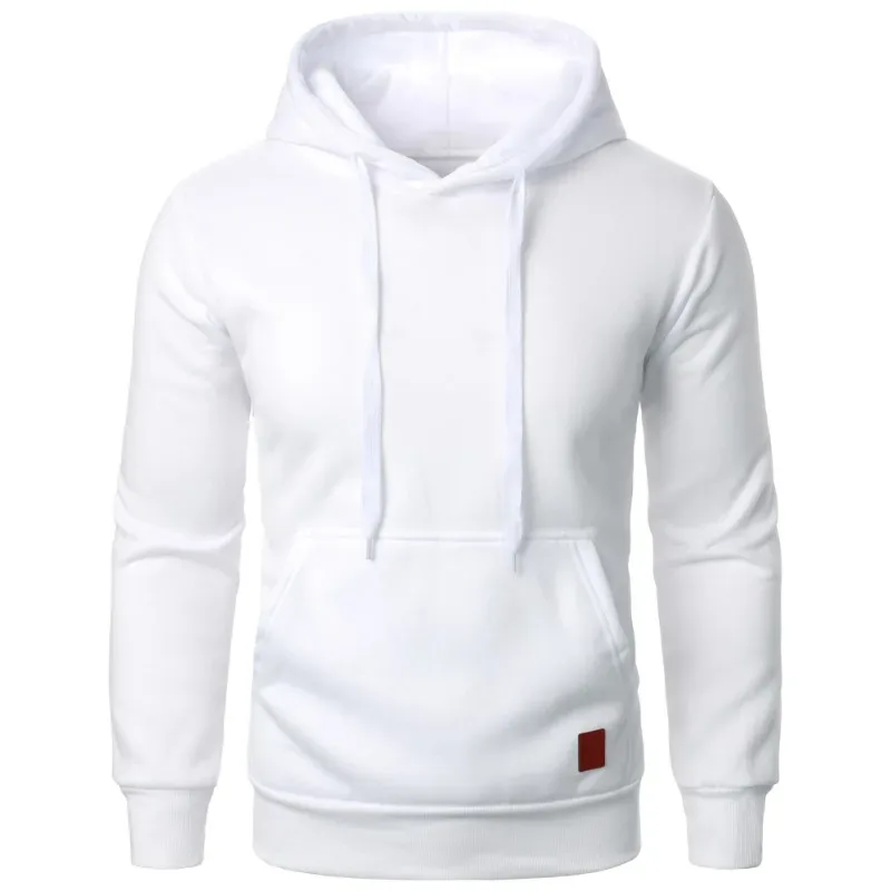 Masculino casual gola com capuz cordão hoodies moletom camisas de manga longa ao ar livre streetwear cor sólida pulôver leve