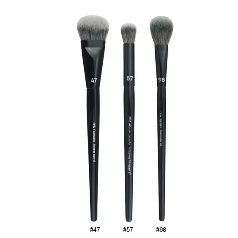4pcs/set Pro Black Eye Shadow Makeup Brushes Lip Brow Precision Concealer Blending Synthetic hair Smudge Highlight Make Up Brush