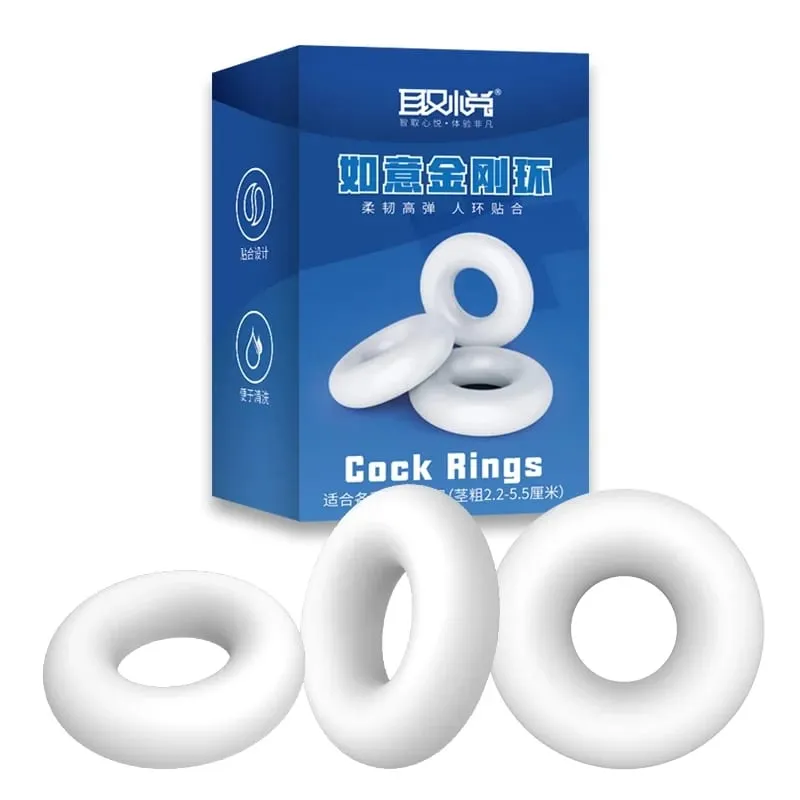 Mannelijke Penis Sleeve Dual Cock Ringen Vertraging Ejaculatie Nozzle Penis Ringen Uitbreiding Herbruikbare Cockring Speeltjes voor Mannen Volwassenen
