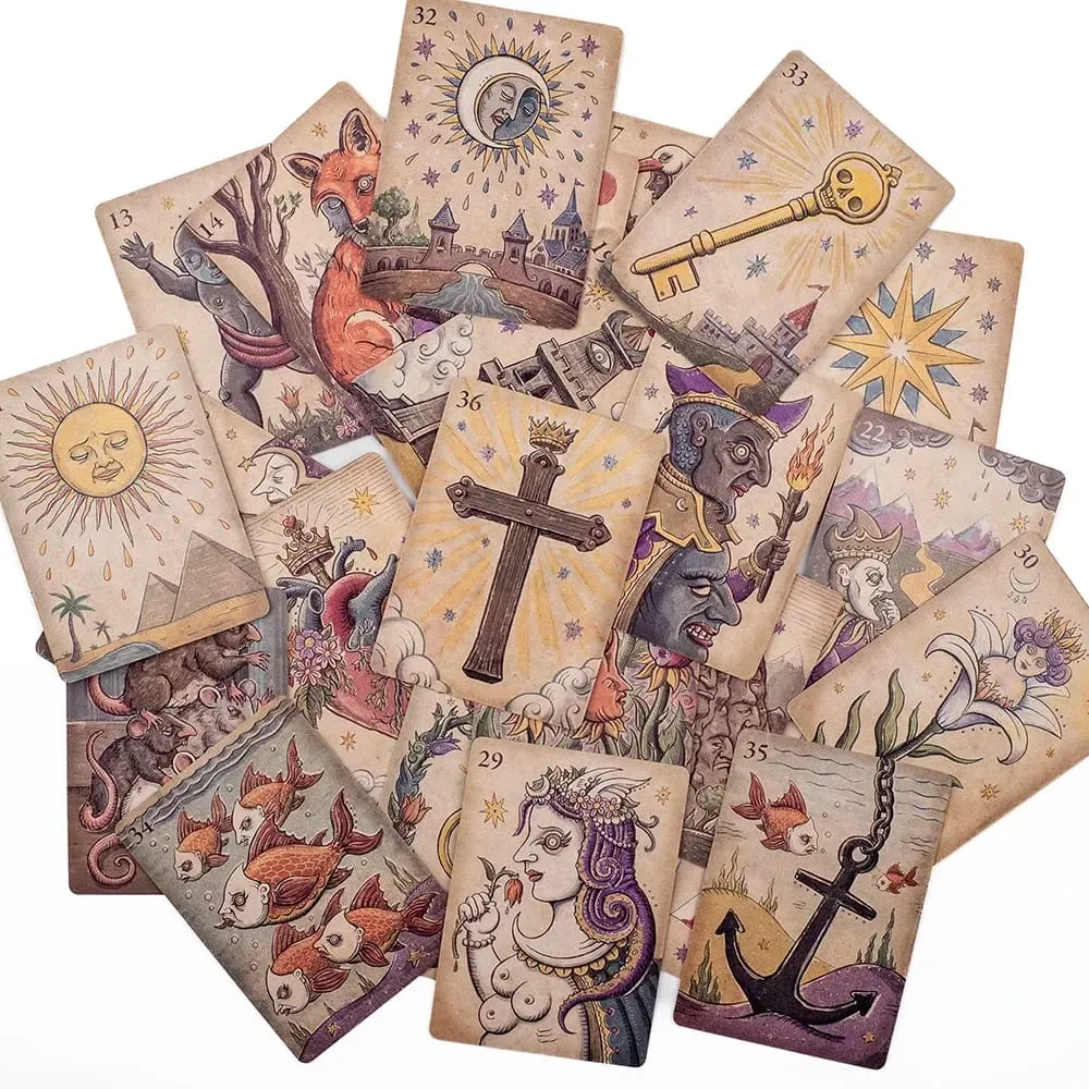 Lenormand Della Luna Tarot Deck 36 kort Divination Oracle Cards for Fate Reading Party Game 10,2x7,3 cm