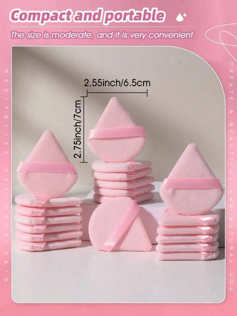 20/10/3/1pc Triangular Velvet Makeup Powder Puff Facial Powder Puff Reusable Makeup Powder Puff And Eye Makeup Powder Puff