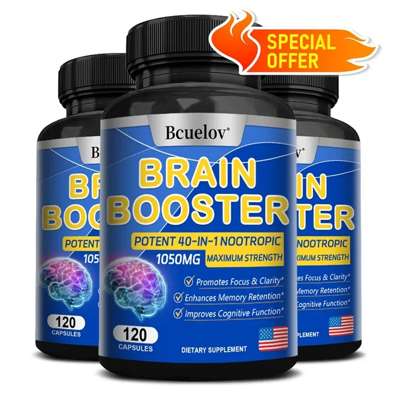 Brain Nutrition Capsules - Dietary Supplement 40-in-1 Potent Formula Vegan Non-GMO Supports Focus and Brain Health — image 3