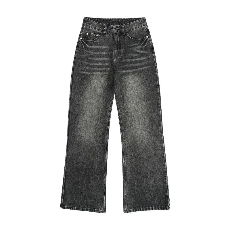 2025 Spring New Men Flared Jeans Boot Cut Denim Pants Straight Vintage Gray Jeans Men Comfort Men's Trousers Bell Bottom
