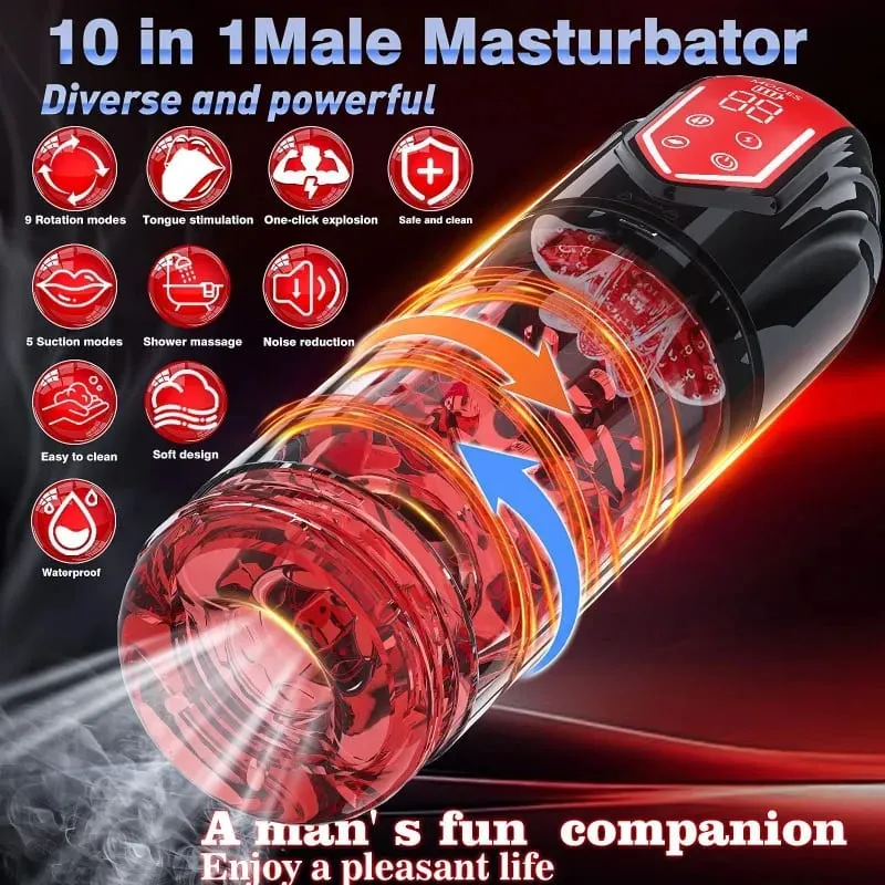 자동 남성 회전 Mastubator 빠는 구강 기계 자위 컵 섹스 토이 남성을위한 성인 용품 자위 용품