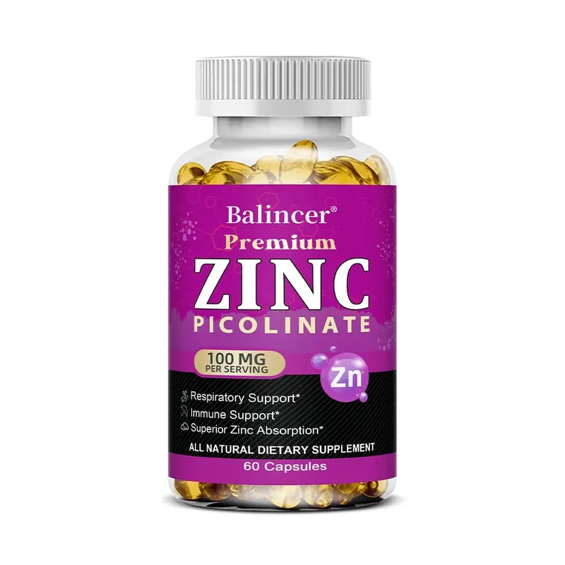Zinc Picolinate 100Mg Capsules - Respiratory Immune Support Skin and Bone Health Highly Absorbed Supplement