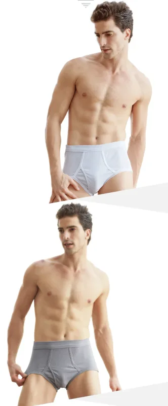 Solid Color Fat Plus Size Men's Underwear Mens Underpants 100% Cotton Comfortable Breathable Loose Large Size Men Briefs Panties