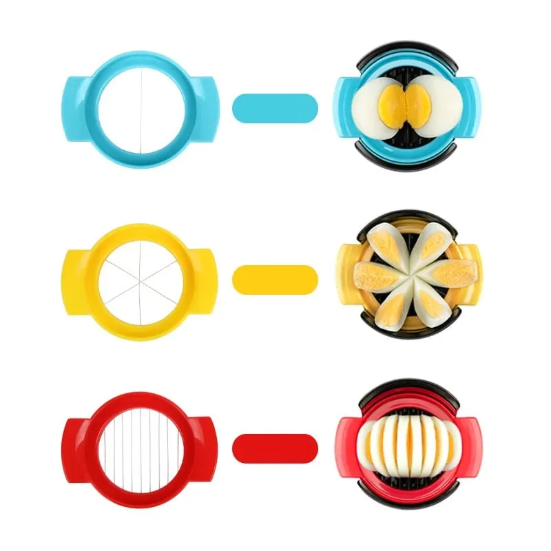 Kitchen Accessories Three In One All Egg Machine Preserved Eggs Cutter Multi-function Household Fancy Modeling Splitter — image 3