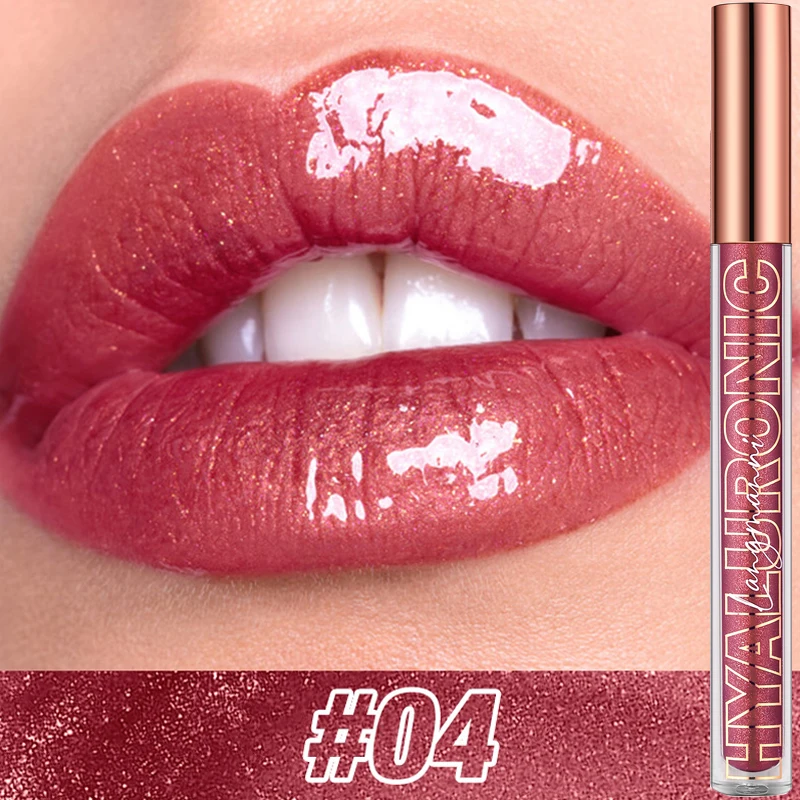 Pearlescent Glitter Plumping Lip Gloss Diamond Glitter Nude Pink Liquid Lipstick Shiny Glass Waterproof Sexy Lip Tint Lip Makeup