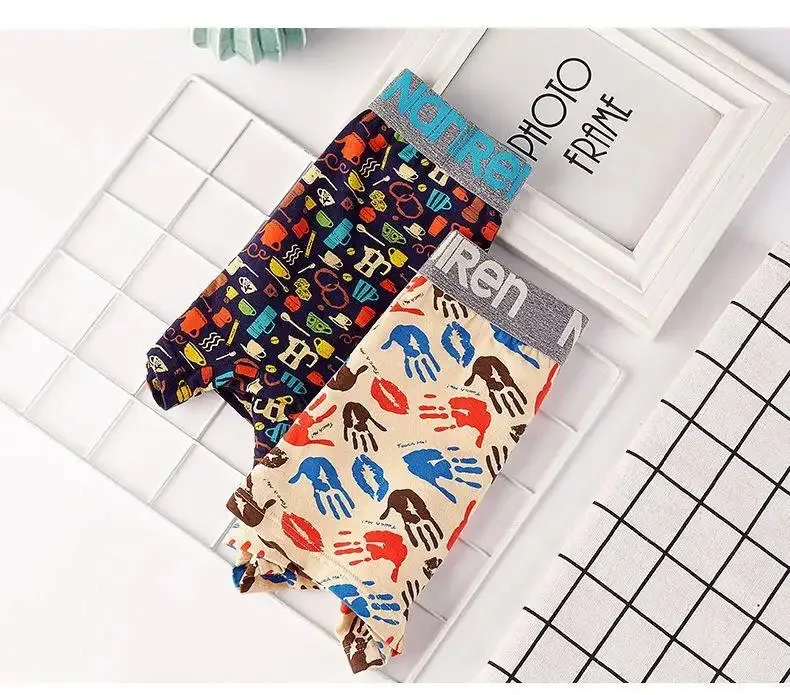 4Pcs Boxer Shorts Men's Underwear Sexy Panties Cotton Boxers Man Underpants Male Shorts Homme U Convex Lingerie Free Shipping