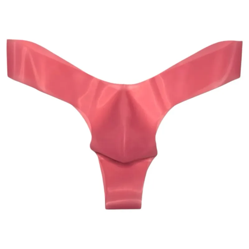 Seamless Mens Latex Underwear Transparent Thongs and Briefs with Pouch Design Low Waist Erotic Lingerie for Men