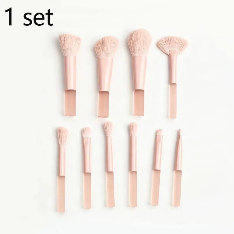 10pcs Travel Makeup Brush Set Mini Makeup Brushes Travel Size Small Eyeshadow Eye Lipstick Foundation Brush Shadow Contour Blush