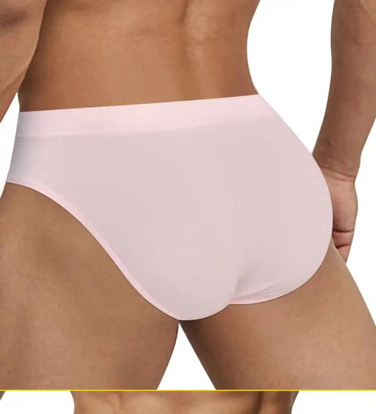 Men's Soft Solid Bikini Briefs, Elastic Wide Waistband 3D Support Pouch, Skin-Friendly Breathable Daily Casual Underwear