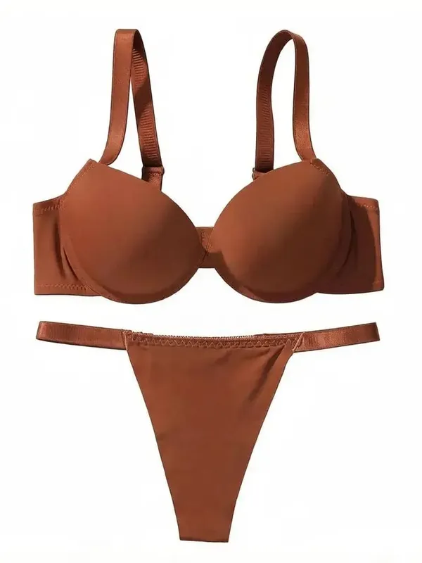 Sexy leopard print 2-piece set with gathered lifting and thickened steel support bra set for women's underwear B2051 — image 10