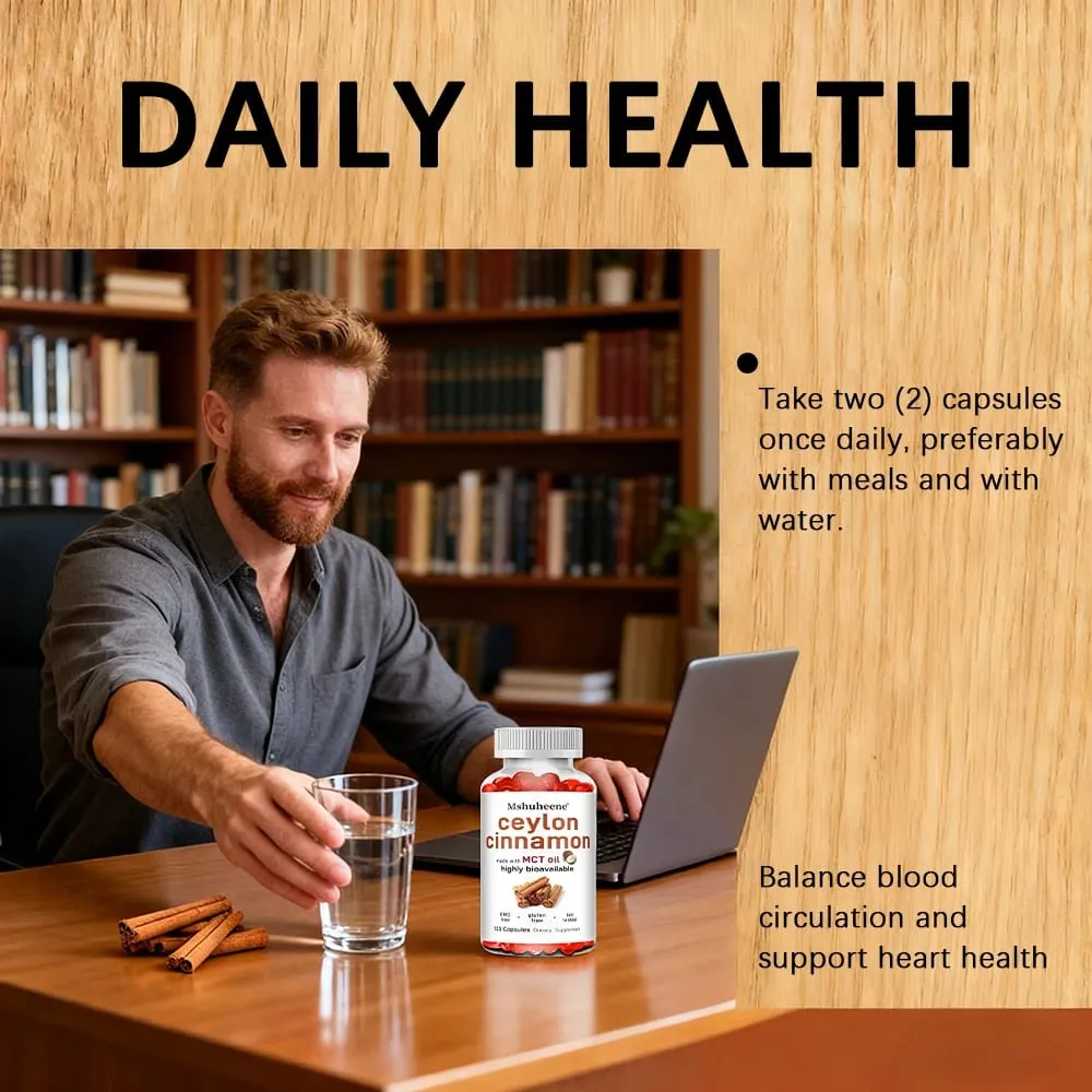 Cápsulas orgânicas de canela do Ceilão 600mg de alta potência suporta antioxidante energia imunológica coração articulação osso e saúde digestiva