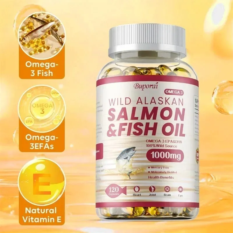 Salmon Fish Oil - Rich in EPA+DHA Supports Joint Brain and Eye Health Enhances Immune Function and Antioxidant — image 3