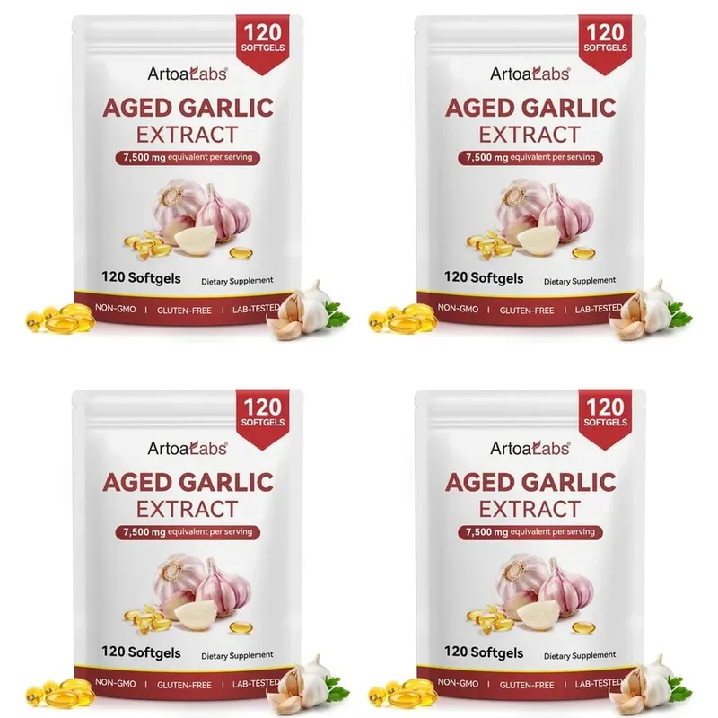 Viên nang mềm chiết xuất tỏi già 7500mg tương đương trên mỗi khẩu phần cho tuần hoàn và chức năng tim Chất chống oxy hóa và hỗ trợ miễn dịch 120Ct