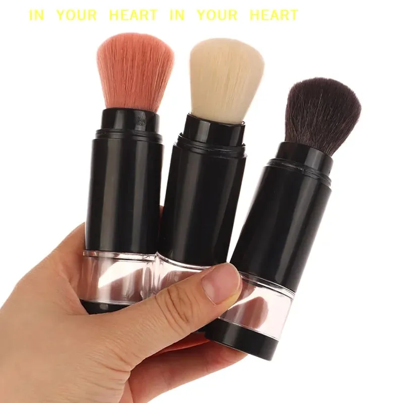 【X】 Pennello per fondotinta 2 in 1 Pennello per trucco Vuoto fard da viaggio con barattolo di cipria ricaricabile Strumenti di bellezza per il trucco