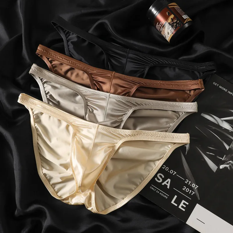 Cuecas de ginástica masculinas de cintura baixa, roupa íntima de cetim suave para treinamento esportivo, musculação, ultrafina, secagem rápida, treino de fitness, levantamento de bunda