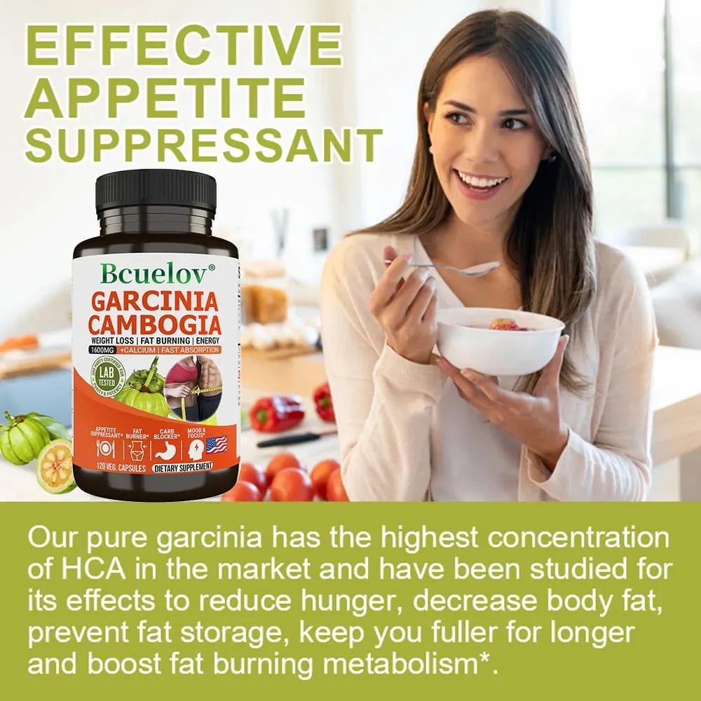 Bcuelov Garcinia Cambogia Capsule for Women & Men Fat Burning Intestinal Cleansing weight Management Supplement NON-GMO
