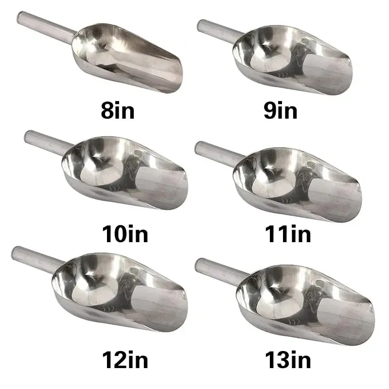 Stainless-Steel Ice Cube Scoop Bar Buffet Party Kitchen Spice Candy Flour Nut Scoop Spoon Dry Goods Shovel Kitchen Accessories